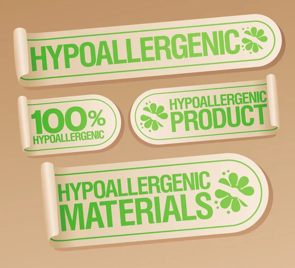 Hypoallergenic products stickers. — Stock Vector