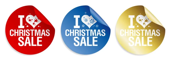 Kerstmis verkoop stickers. — Stockvector