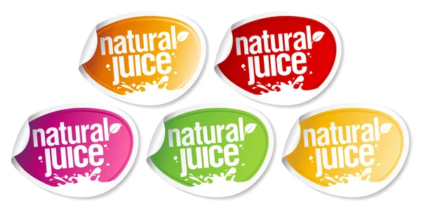 Autocollants de jus naturel . — Image vectorielle