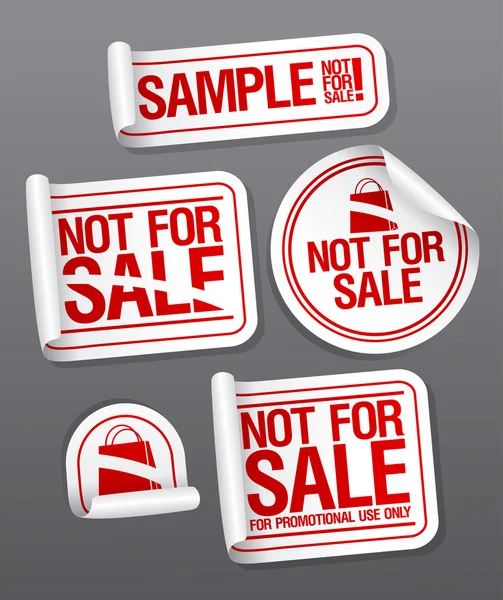 Sample not for sale stickers. — Stock Vector