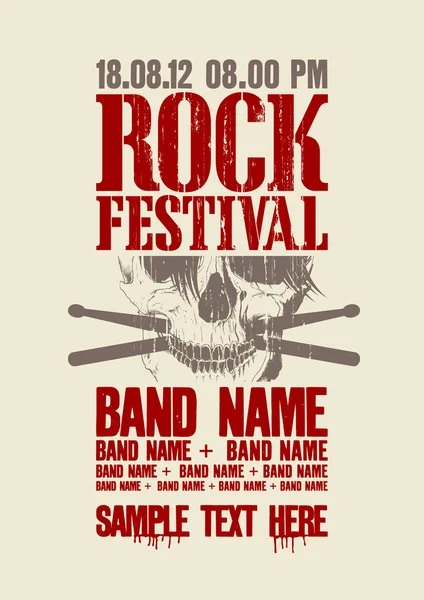 Plantilla de diseño festival de rock . — Vector de stock