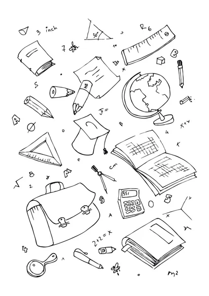 Illustraition školních předmětů — Stockový vektor
