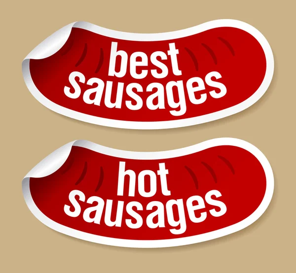 Best sausages stickers. — Stock Vector