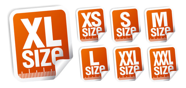Size clothing stickers