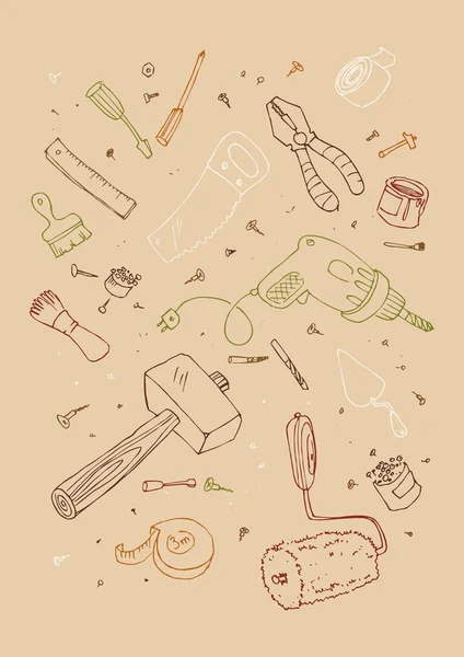 Illustraition voor tools — Stockvector