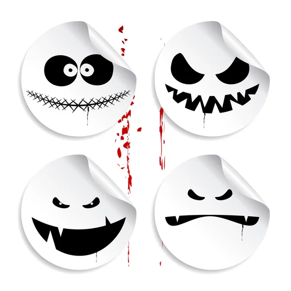 Monster smileys, halloween stickers. Vector Graphics