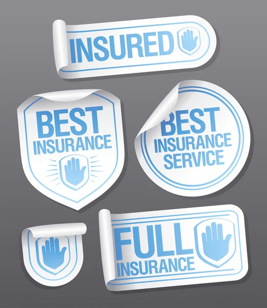 Insurance service stickers. — Stock Vector