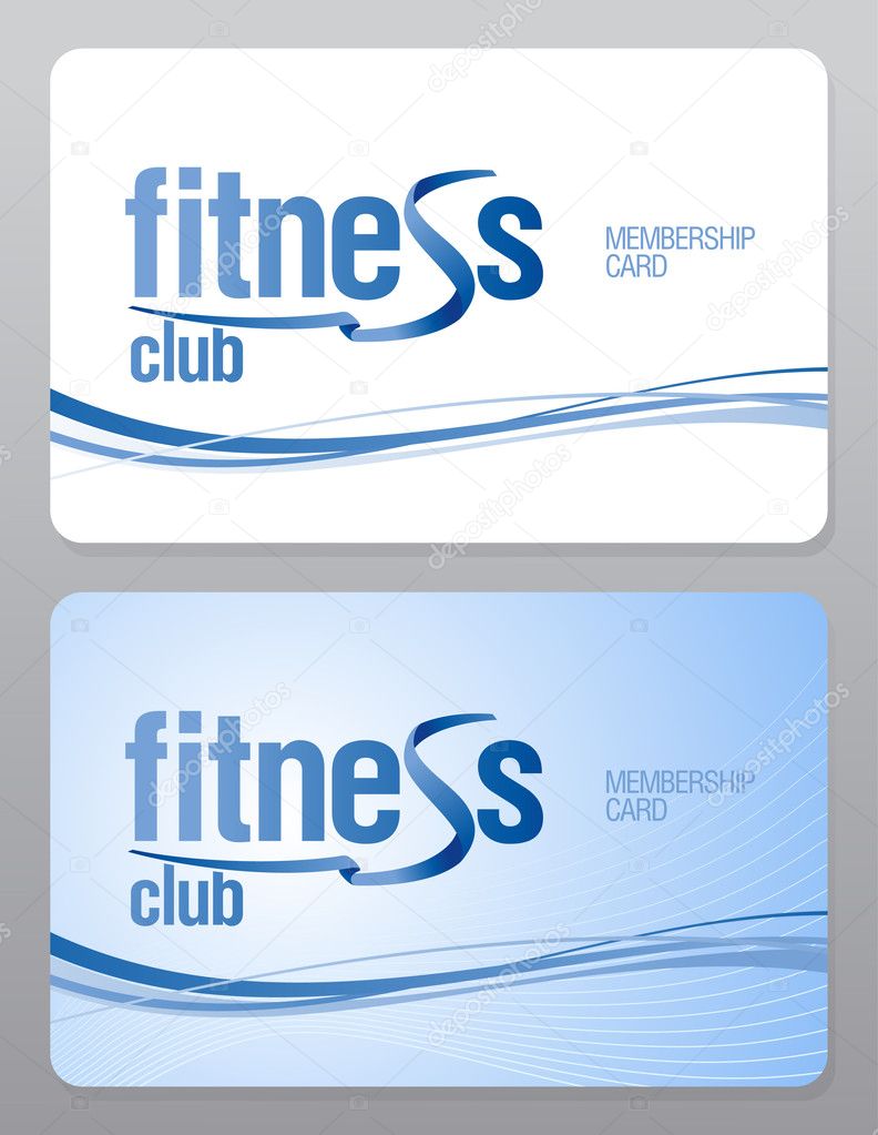 Fitness club membership card.