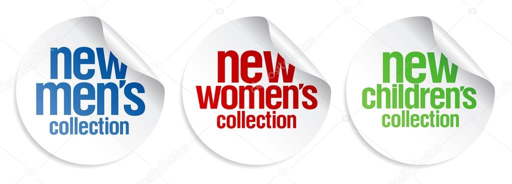 Mens, womens and kids collection stickers