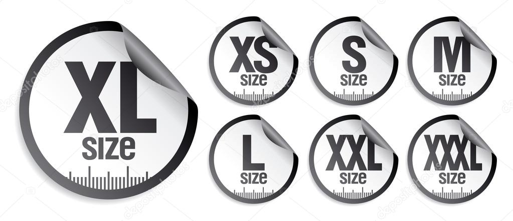 Clothes sizes sign xs s m l xl xxl icon Royalty Free Vector