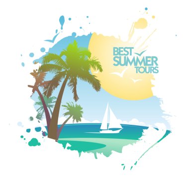 Best summer tours design in form of blot. clipart