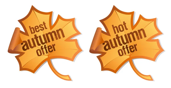 Beste Herfst Aanbieding stickers. — Stockvector