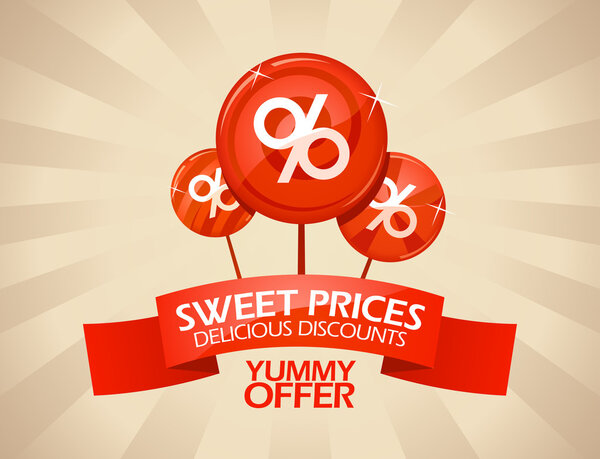 Delicious discounts design.