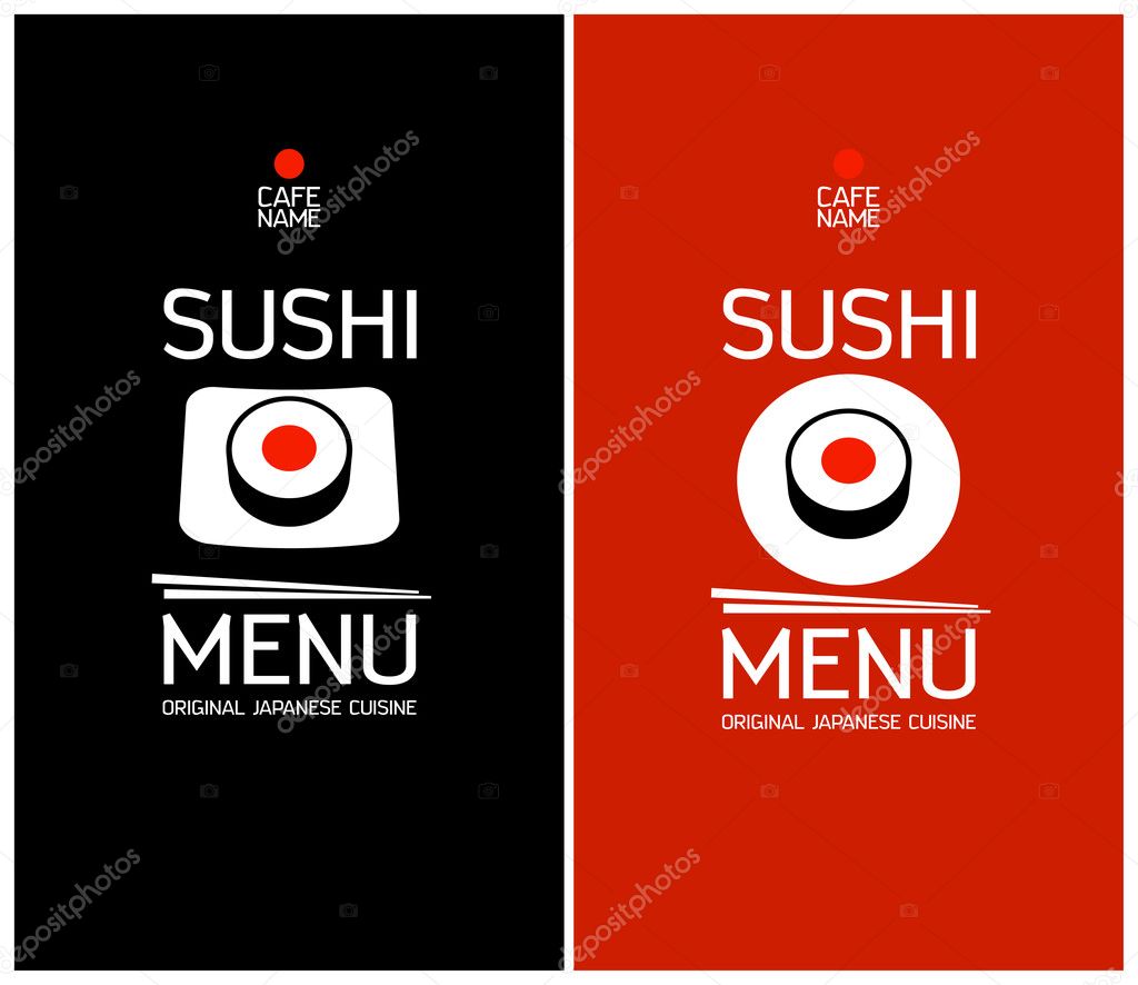 Sushi menu design template.
