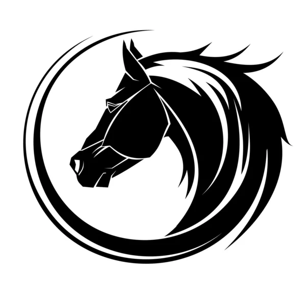 Horse circle tribal tattoo. — Stock Vector