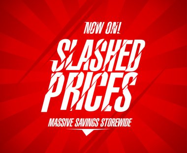 Slashed prices design. clipart