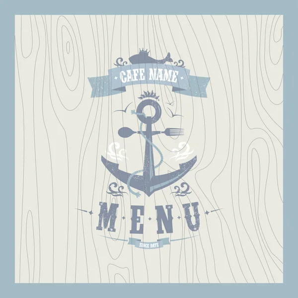 Retro restaurant zeevruchten menu — Stockvector