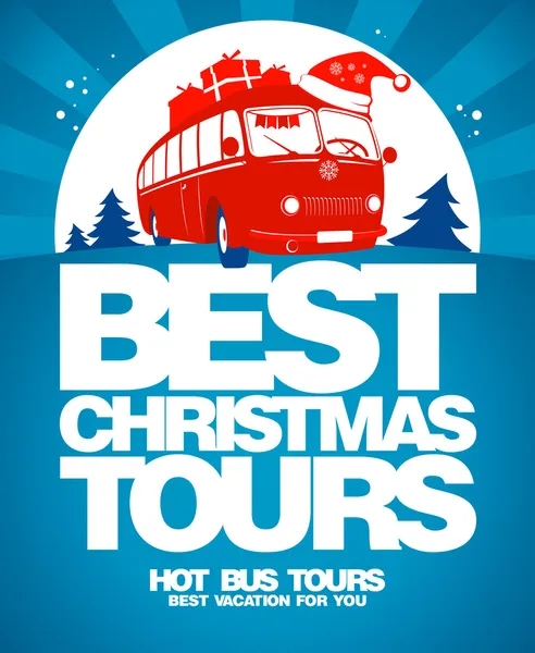 Beste Kerst tours ontwerpsjabloon. — Stockvector