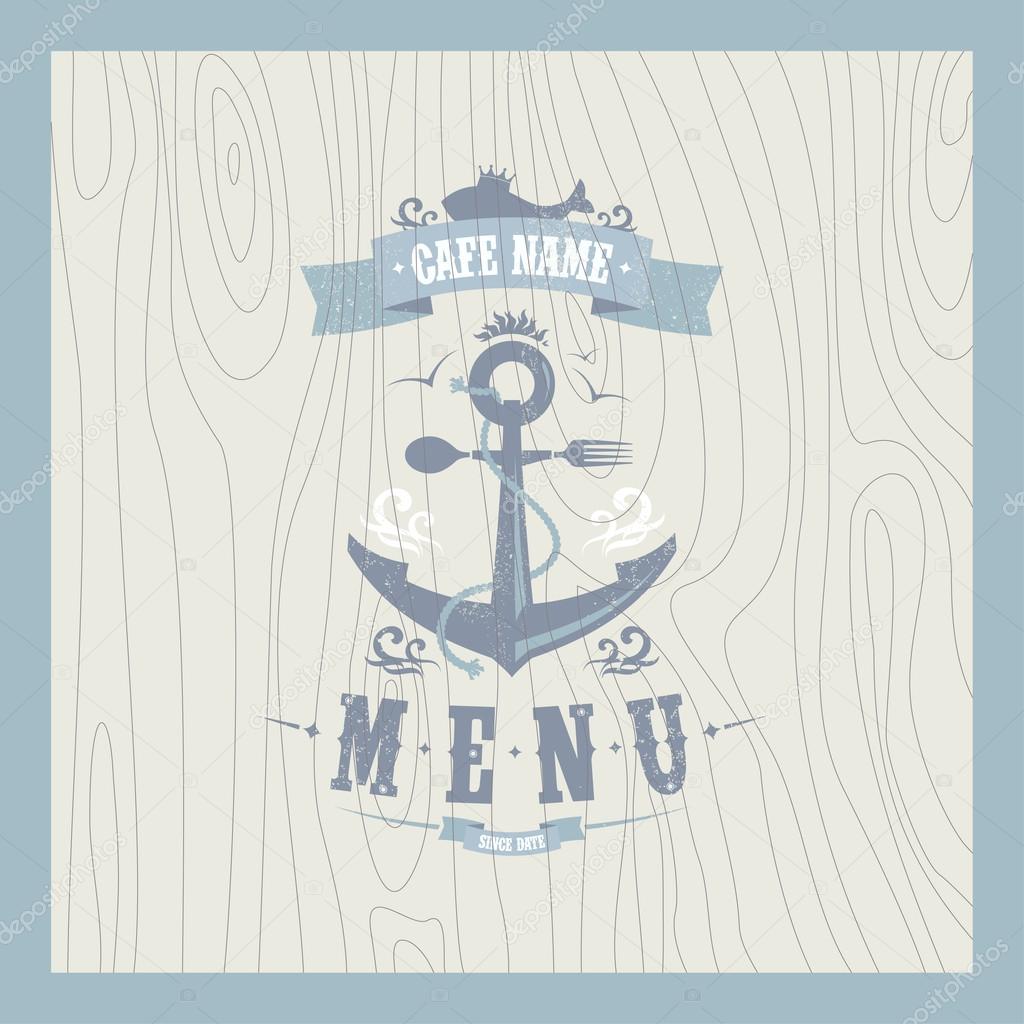 Retro restaurant seafood menu