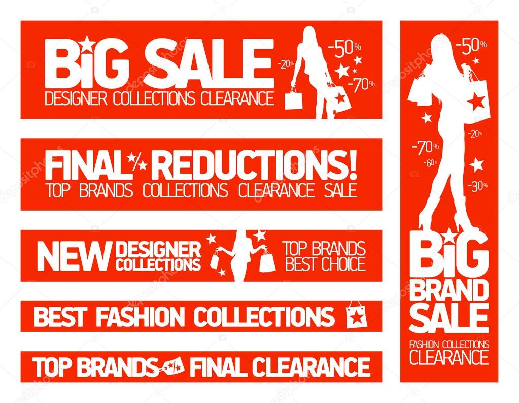 Fashion banners for sale and new clothing collections.
