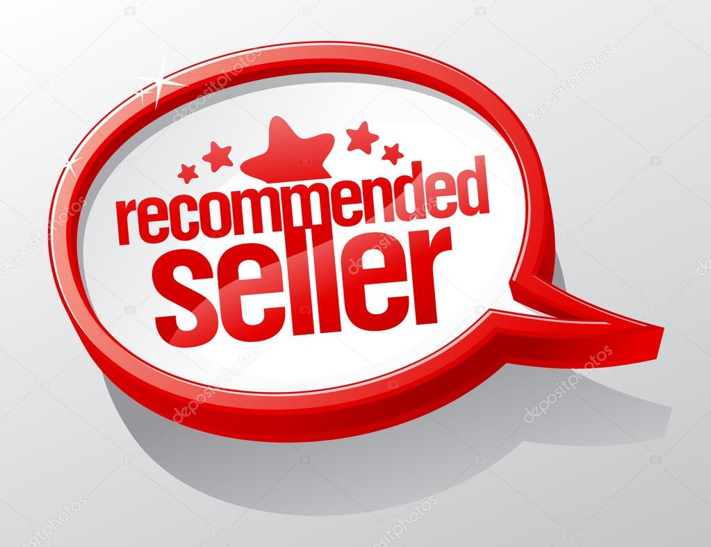 Recommended seller speech bubble.