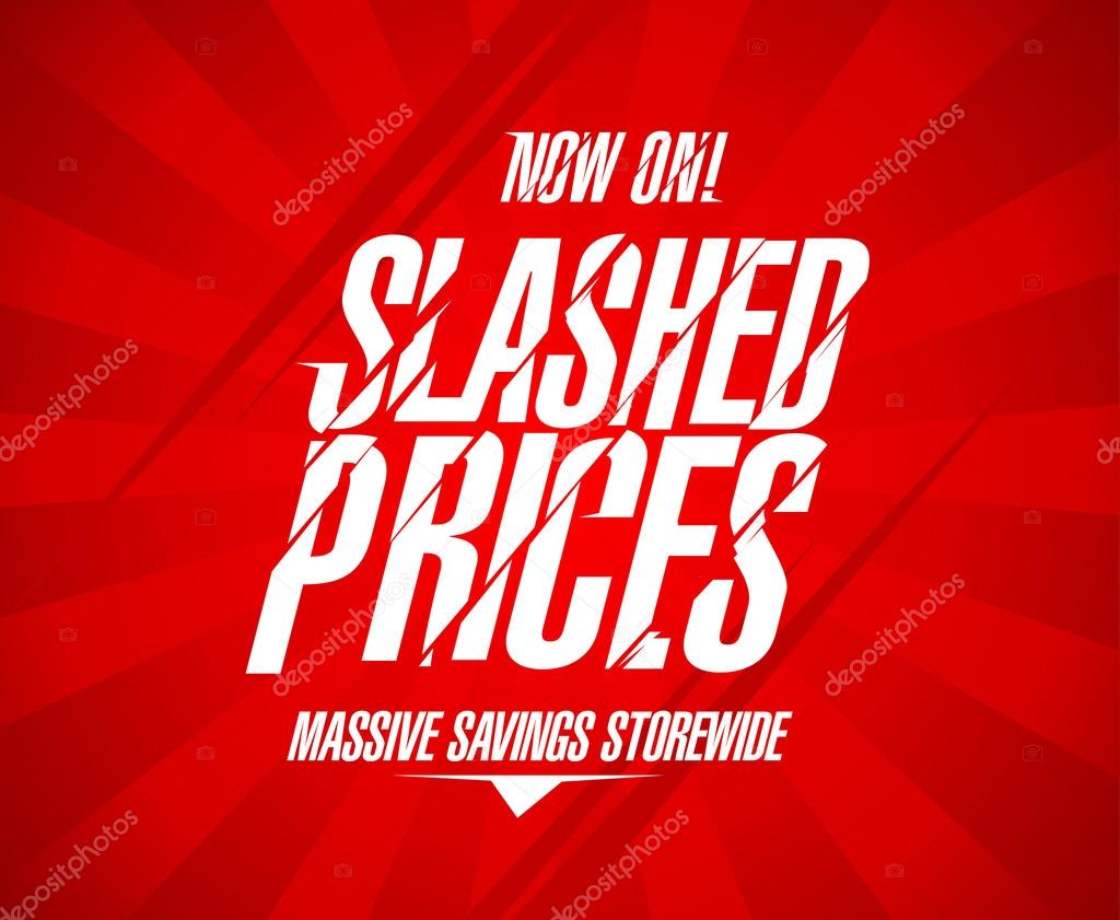 Slashed prices design.