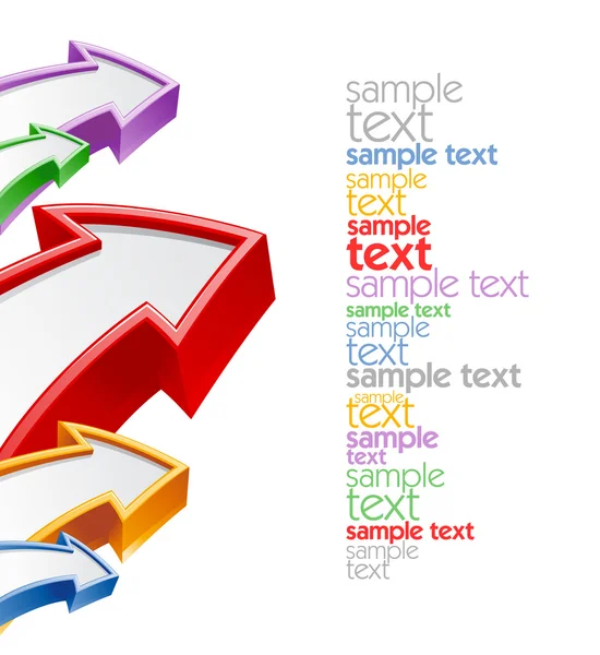 Gekleurde pijlen met plaats voor tekst — Stockvector