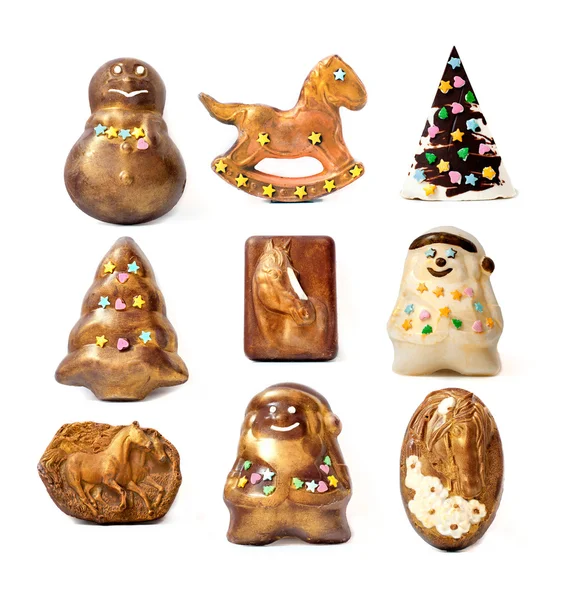 Jouets de chocolat de Noël faits main . — Photo