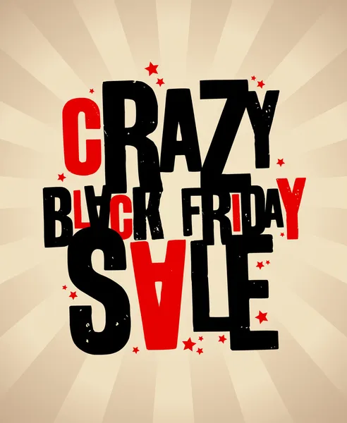 Black friday sale crazy banner. — Stock Vector