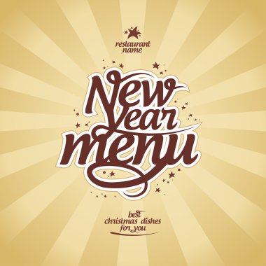 New Year menu. clipart