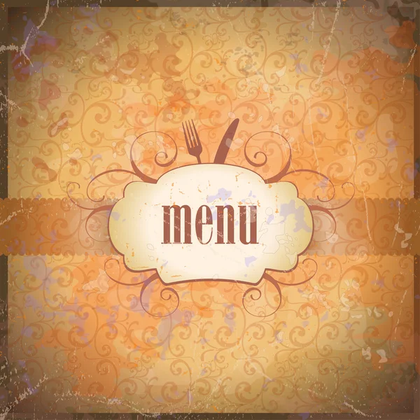 복고풍 레스토랑 메뉴 카드 디자인. — 스톡 벡터