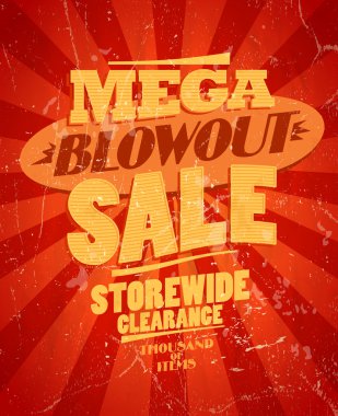 Mega blowout Satılık, storewide Gümrükleme tasarım.