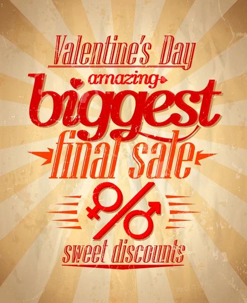 Valentine plus grande vente design typographique . — Image vectorielle