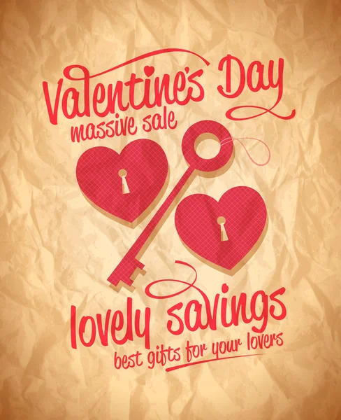 Valentine dag mooie besparingen typografisch ontwerp. — Stockvector