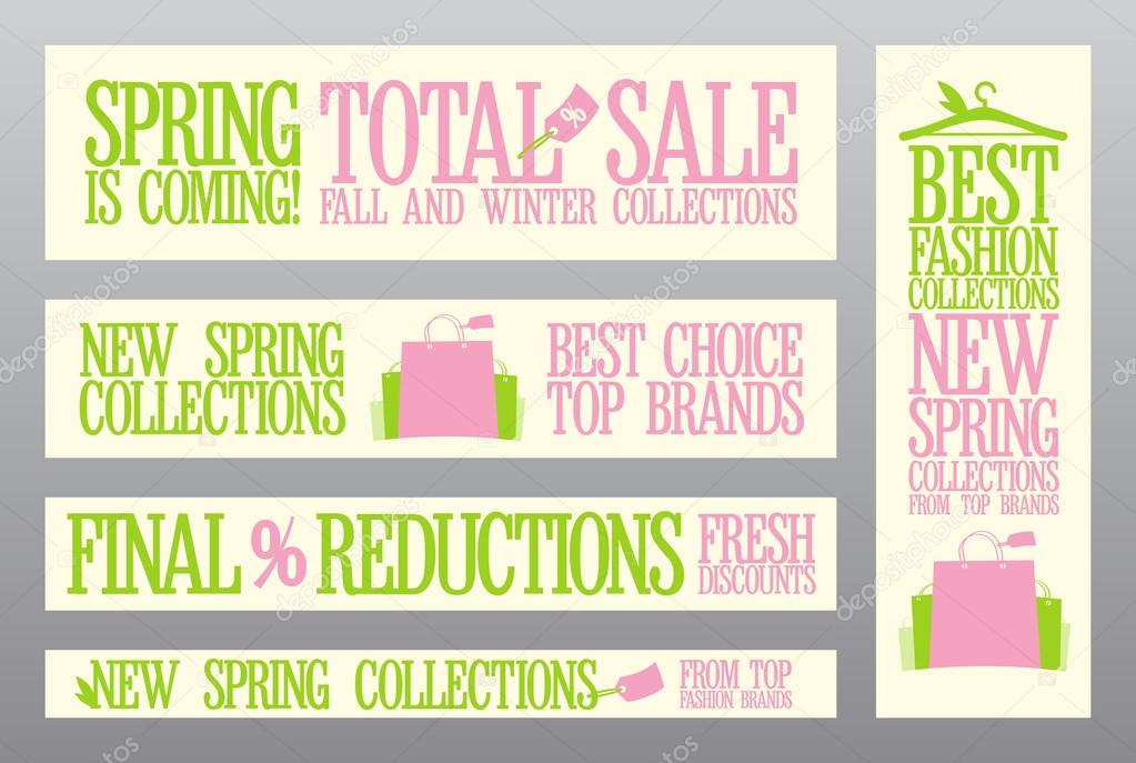 Spring fashion banners for sale and new collections.