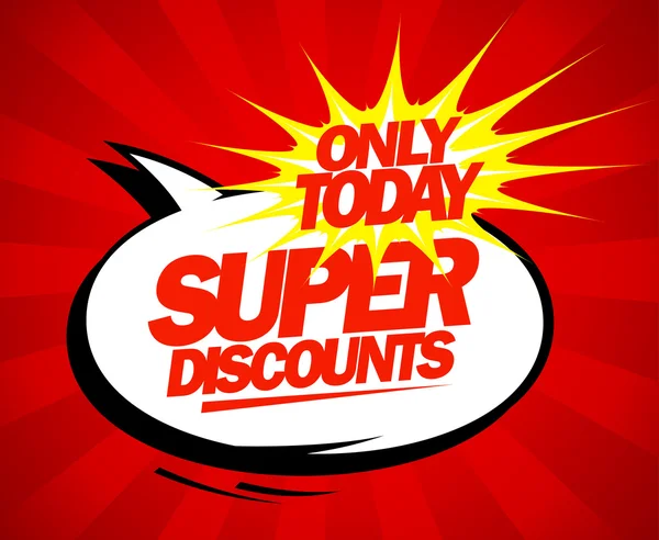 Super discounts design pop-art style. — Stock Vector