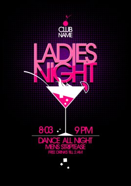 Ladies night party design. clipart