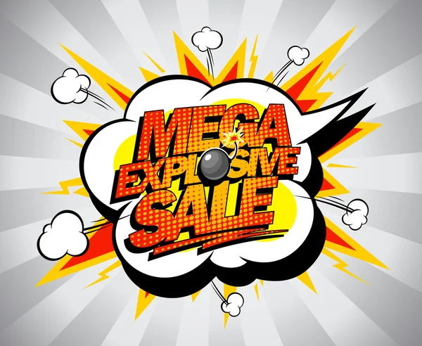 Mega explosivo banner de venta . — Vector de stock