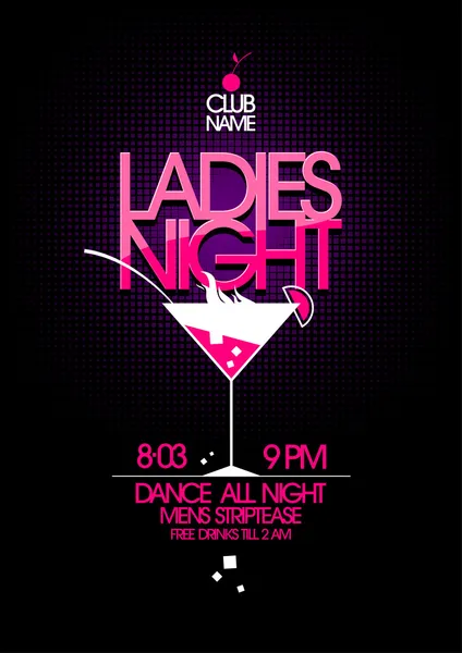 Ladies night part design. — Stock vektor