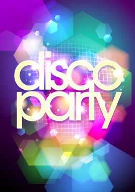 Disco party design on a bokeh background. clipart