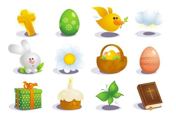 Pâques symboles traditionnels . — Image vectorielle