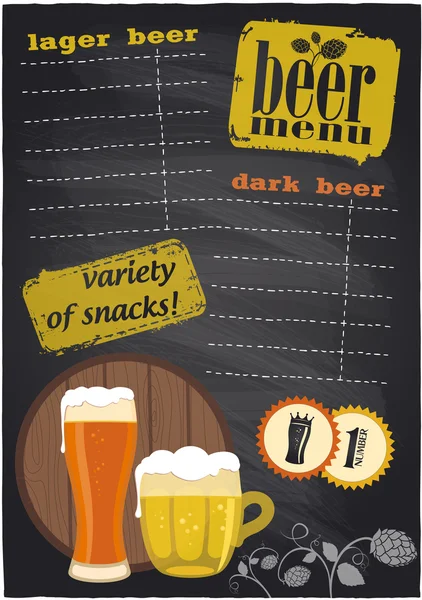 Chalk bier menu. — Stockvector