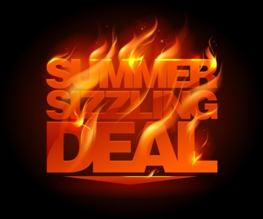 Fiery summer sizzling deal design. clipart