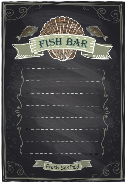 Chalkboard menu de frutos do mar . —  Vetores de Stock