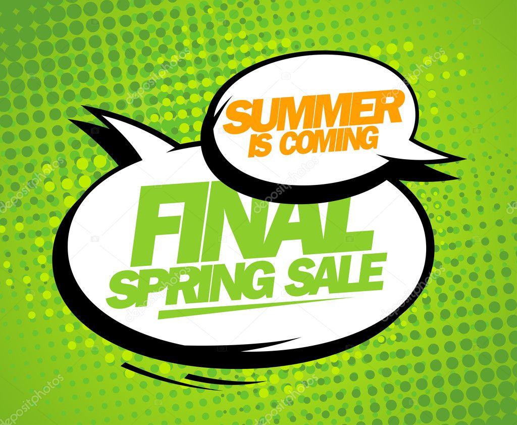 Summer is coming, final spring sale design with balloons.