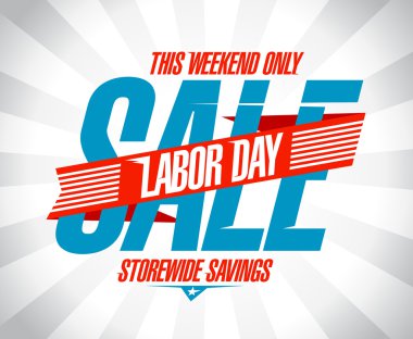 Labor day sale retro design. clipart