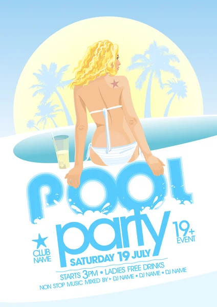 Pool party design. — Stock Vector