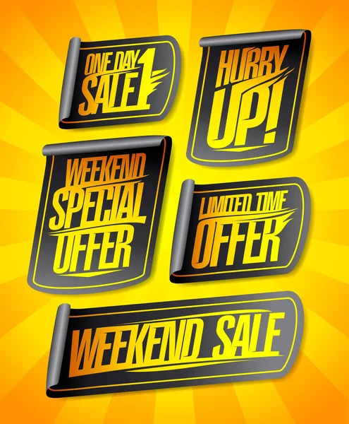 One Day Sale Weekend Special Offer Limited Time Offer Quick — Stockový vektor