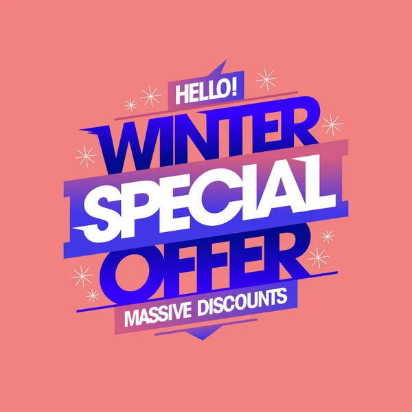 Winter Special Offer Shop Now Sale Vector Web Banner Poster — Stock Vector