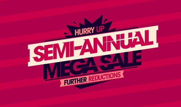 Semi Annual Mega Sale Further Reductions Vector Web Banner Poster — Stock Vector